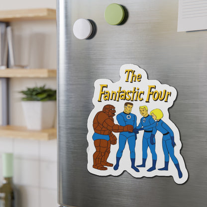 Fantastic Four Die-Cut Magnet - Hanna-Barbera Cartoon - Reed Richards, Invisible Girl, Human Torch, The Thing - Marvel Comics - 3", 4", 5", 6"