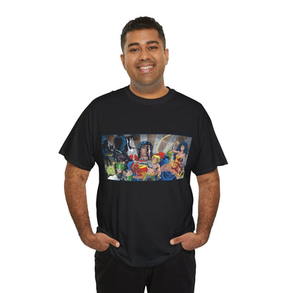 Justice League T-Shirt - Kevin Maguire Art - Superman, Wonder Woman, Flash, Aquaman, Green Lantern - DC Comics