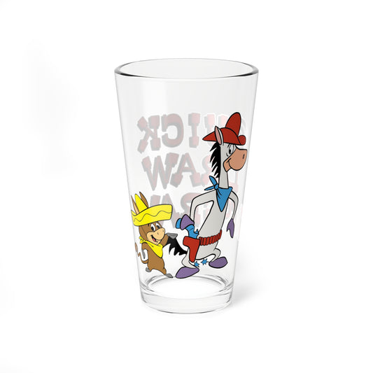 Quick Draw McGraw & Baba Looey Pint Glass, 16oz - Popular Hanna-Barbera Cartoon 1960s TV Series