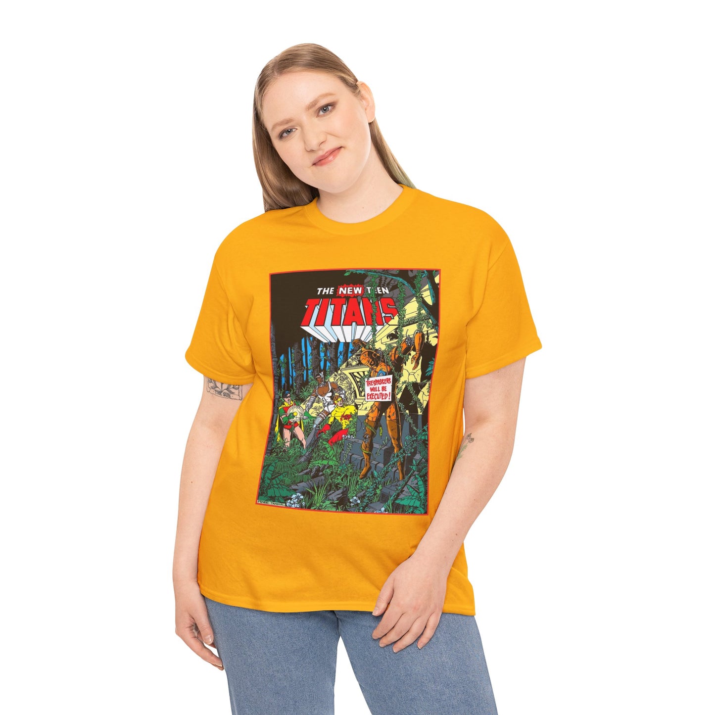 New Teen Titans T-Shirt - George Perez Art - Robin, Cyborg, Kid Flash, Robotman - DC Comics