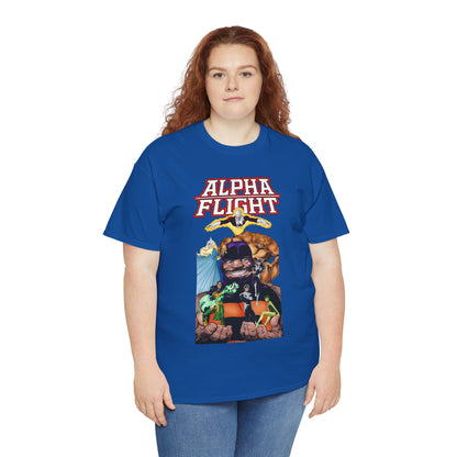 Alpha Flight T-Shirt - John Byrne Art - Guardian, Aurora, Northstar, Shaman, Snowbird, Puck - Marvel Comics