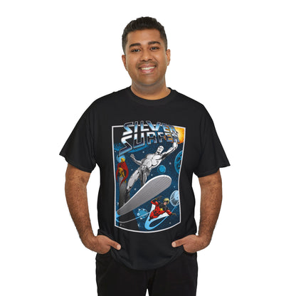 Silver Surfer T-Shirt - With Adam Warlock & Captain Marvel - Norrin Radd - Former Herald of Galactus - Fantastic Four Ally - Marvel Comics