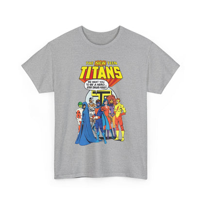 New Teen Titans T-Shirt - 1980s DC Comics Drug Awareness Specials - Protector, Starfire, Cyborg, Wonder Girl, Raven