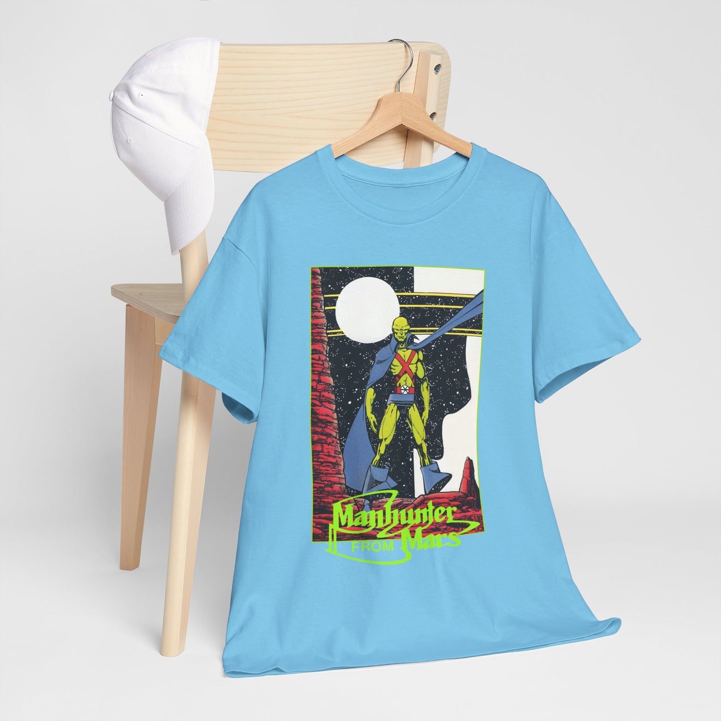 Martian Manhunter T-Shirt - George Perez Art - 1980s Justice League of America (JLA) Postcard Art - DC Comics