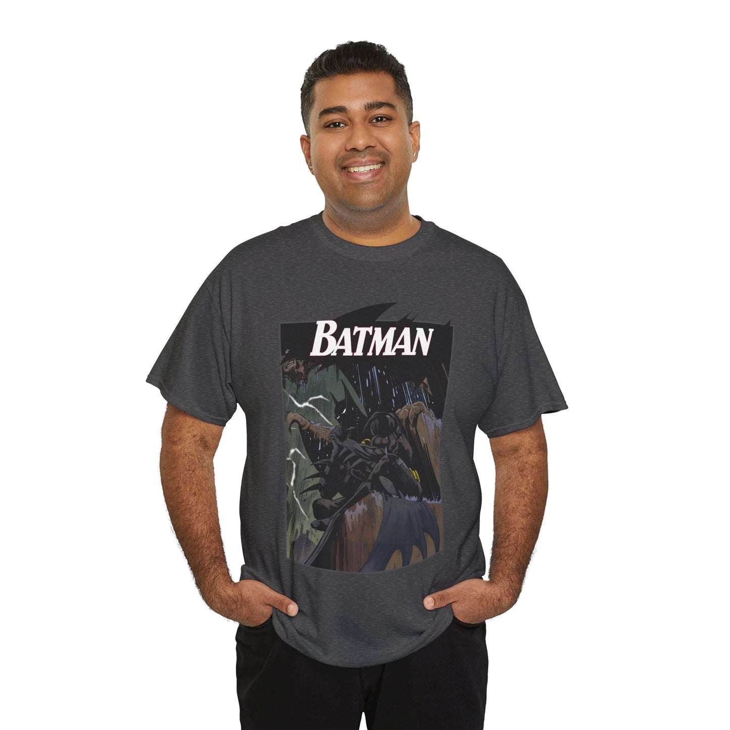 Batman T-Shirt - Norm Breyfogle Art - 1990s Dark Knight Detective - Gotham City - Perched on A Gargoyle - DC Comics