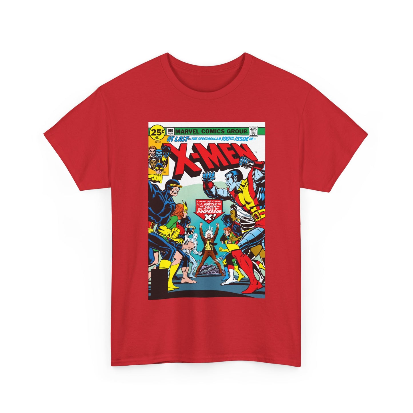 X-Men #100 T-Shirt - Dave Cockrum Art - Cyclops, Colossus, Wolverine, Storm, Jean Grey, Iceman - Marvel Comics
