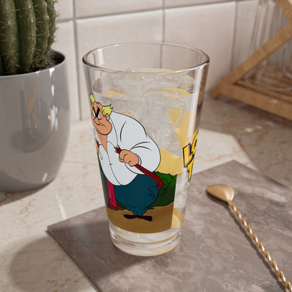 Bugs Bunny & Giovanni Jones Pint Glass, 16oz - Long-Haired Hare - Looney Tunes TV Cartoon - WB Bugs Foe