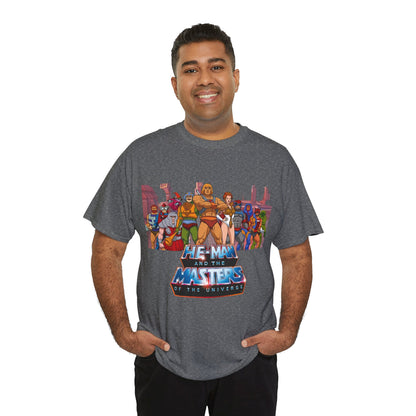 Masters of the Universe T-Shirt - He-Man, Man-At-Arms, Teela, Orko, Fisto, Moss Man, Ram Man - 1980s Filmation Art