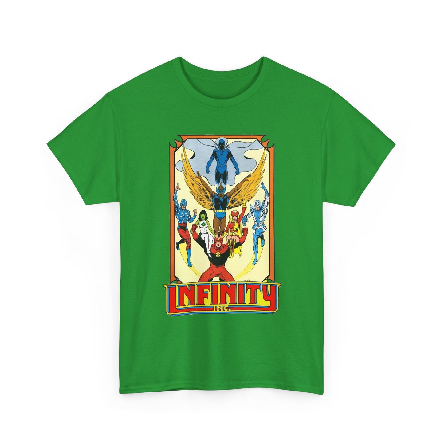 Infinity Inc Shirt - Todd McFarlane Art - Jade, Obsidian, Fury, Northwind, Nuklon, Silver Scarab, Star-Spangled Kid - JSA Successors - DC Comics
