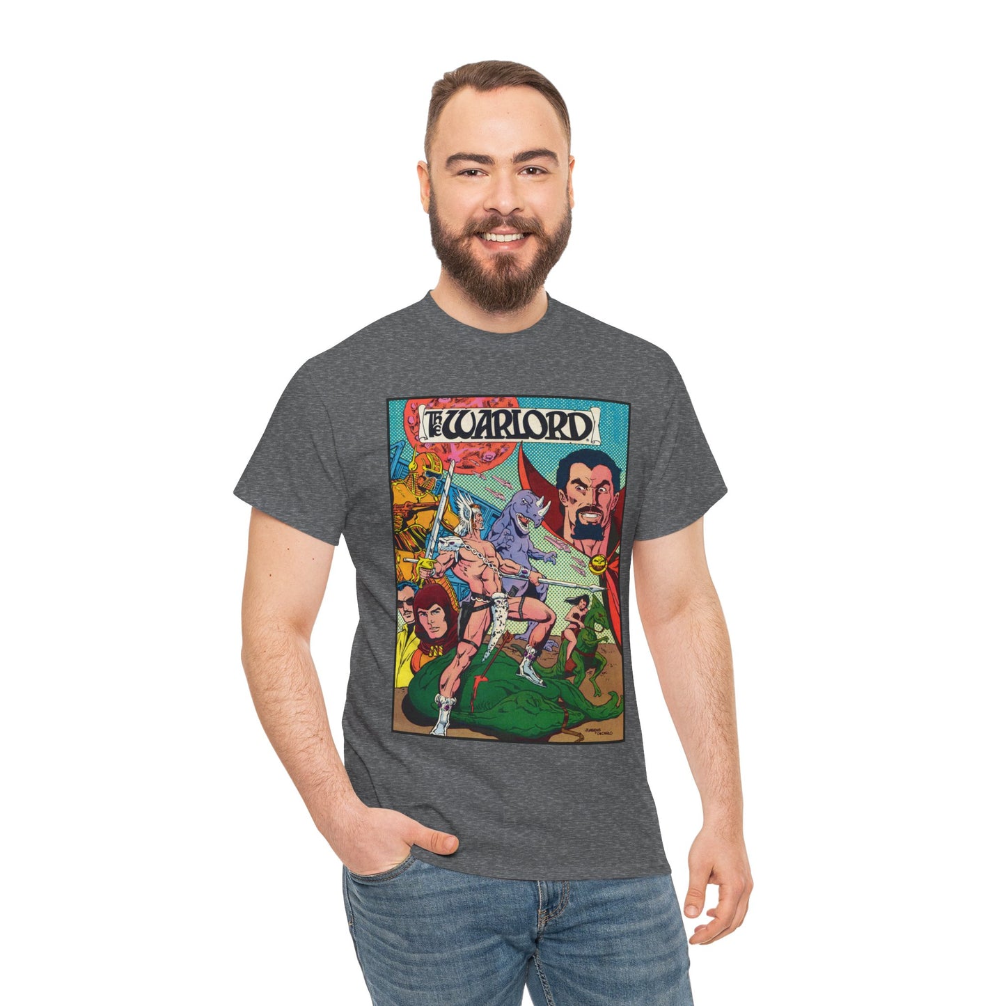 Warlord T-Shirt - Dan Jurgens Art - Travis Morgan, Skartaris, Deimos - Sword & Sorcery - DC Comics
