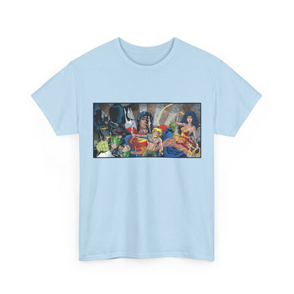 Justice League T-Shirt - Kevin Maguire Art - Superman, Wonder Woman, Flash, Aquaman, Green Lantern - DC Comics