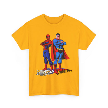 Amazing Spider-Man & Superman T-Shirt - Classic 1970s Marvel/DC Comics Crossover - Peter Parker & Clark Kent