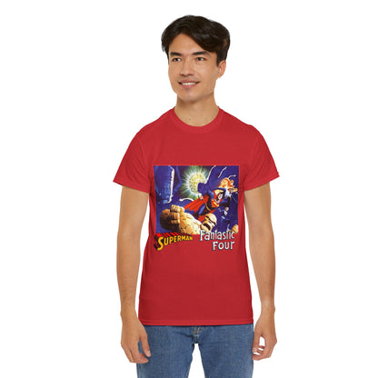 Superman & Fantastic Four T-Shirt - Marvel, DC Comics - Alex Ross, Dan Jurgens - 1990s Crossover Vs Galactus