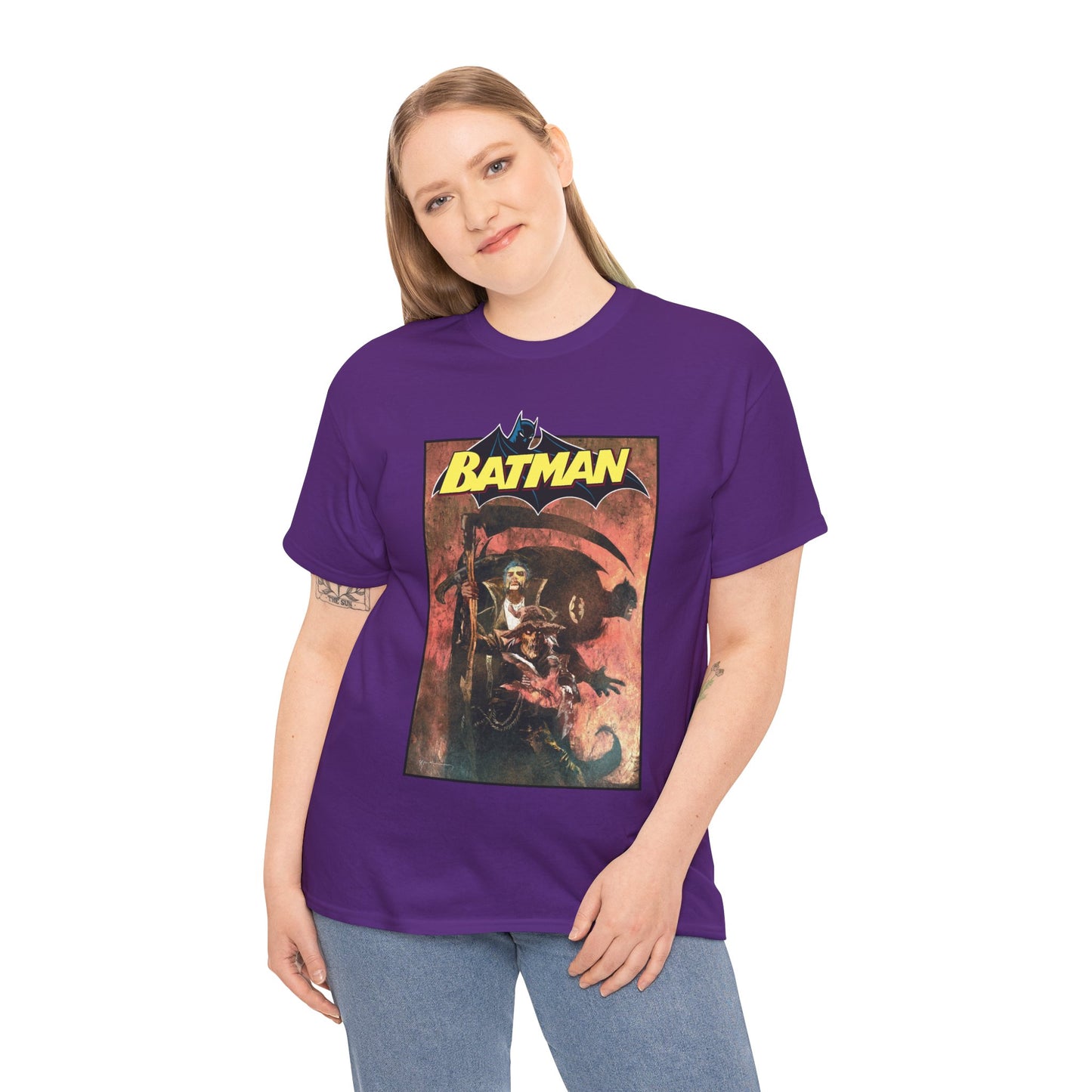 Batman T-Shirt - Bill Sienkiewicz Art - With Scarecrow & Ra's Al Ghul - DC Comics