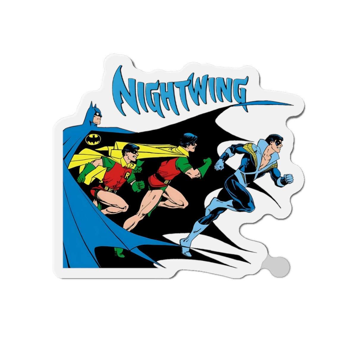 Nightwing Die-Cut Magnet - George Perez Art - From Robin to Nightwing - Batman, Dick Grayson - DC Comics - 3", 4", 5", 6"