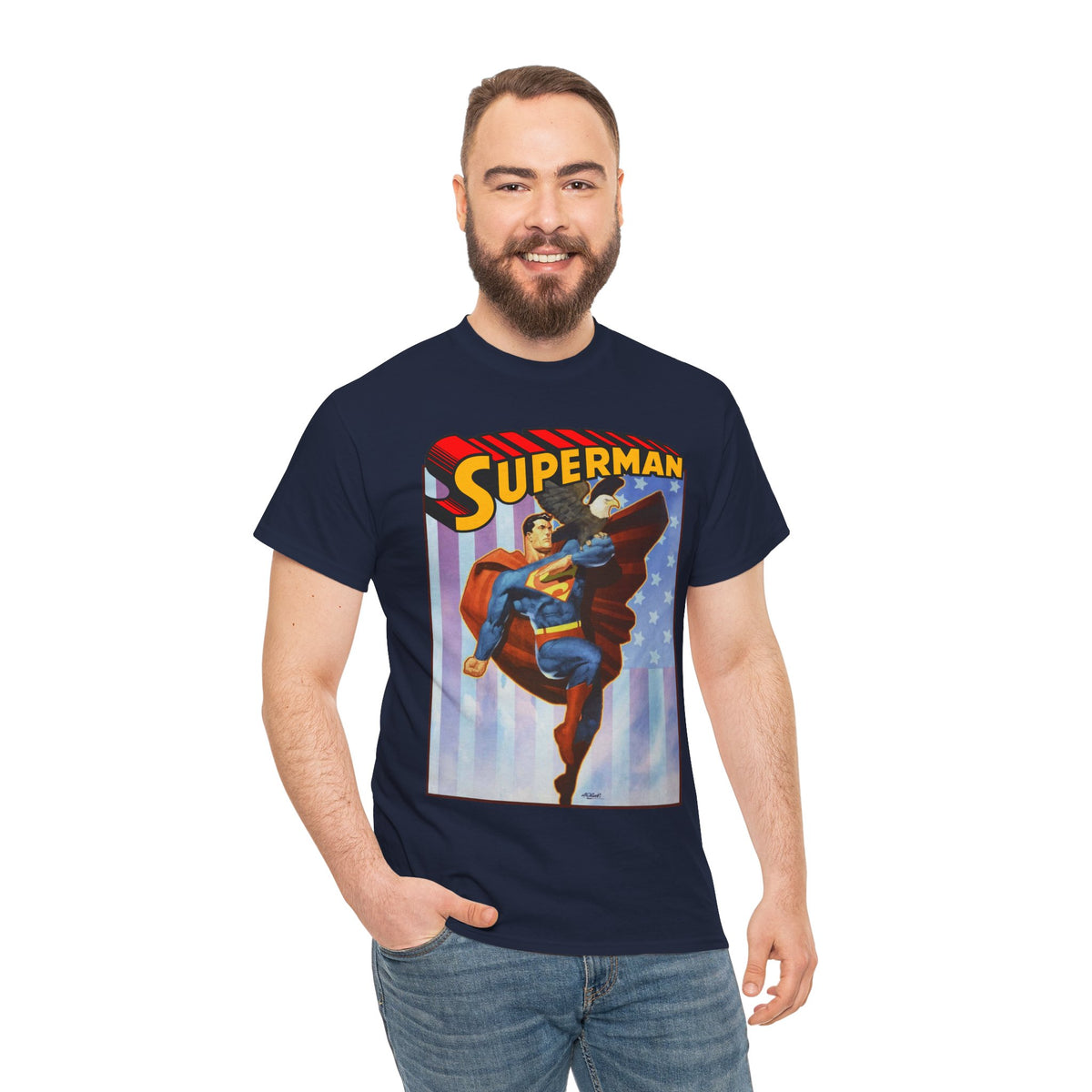 Superman With Eagle T-Shirt - Ariel Olivetti Art - DC Comics