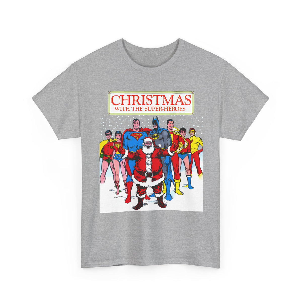 Christmas with the Superheroes T-Shirt - Nick Cardy Art - Superman Batman Captain Marvel Teen Titans Retro Festive Holiday Tee - DC Comics