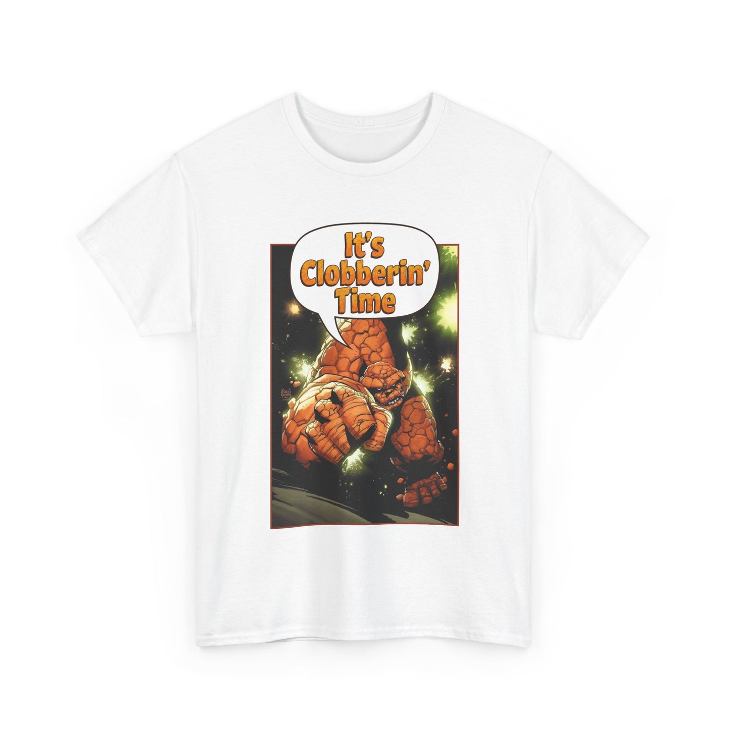 The Thing Shirt - Adam Kubert Art - It's Clobberin' Time - Fantastic Four Member - Marvel Comics