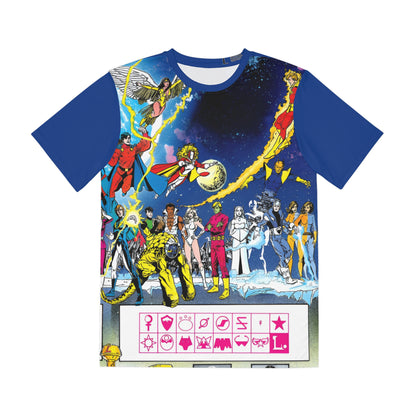 Legion of Super-Heroes Wrap-Around Polyester Tee (All-Over Print) - George Perez Art - History of the DC Universe - DC Comics