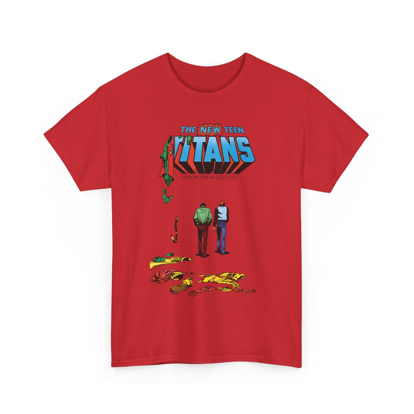 New Teen Titans T-Shirt - George Perez Art - Robin, Kid Flash Quitting - #39 Cover - DC Comics