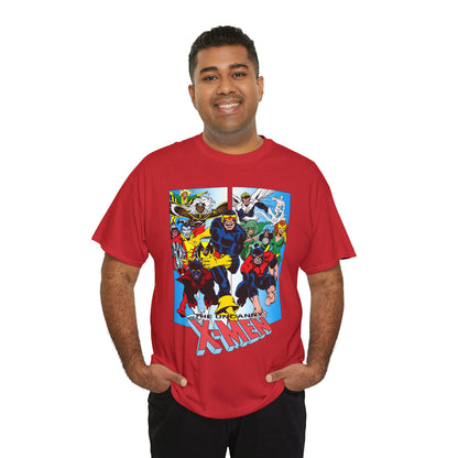 Uncanny X-Men T-Shirt - Classic Dave Cockrum Art - Popular Marvel Comics Series - Wolverine, Storm, Cyclops, Nightcrawler, Jean Grey, Iceman, Banshee, Beast