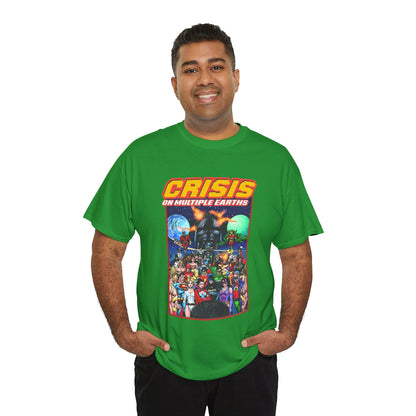 Crisis on Multiple Earths T-Shirt - George Perez Art - JSA & JLA Team-ups - Superman, Batman, Zatanna, Huntress, Power Girl, Hawkman, New Gods, Darkseid - DC Comics