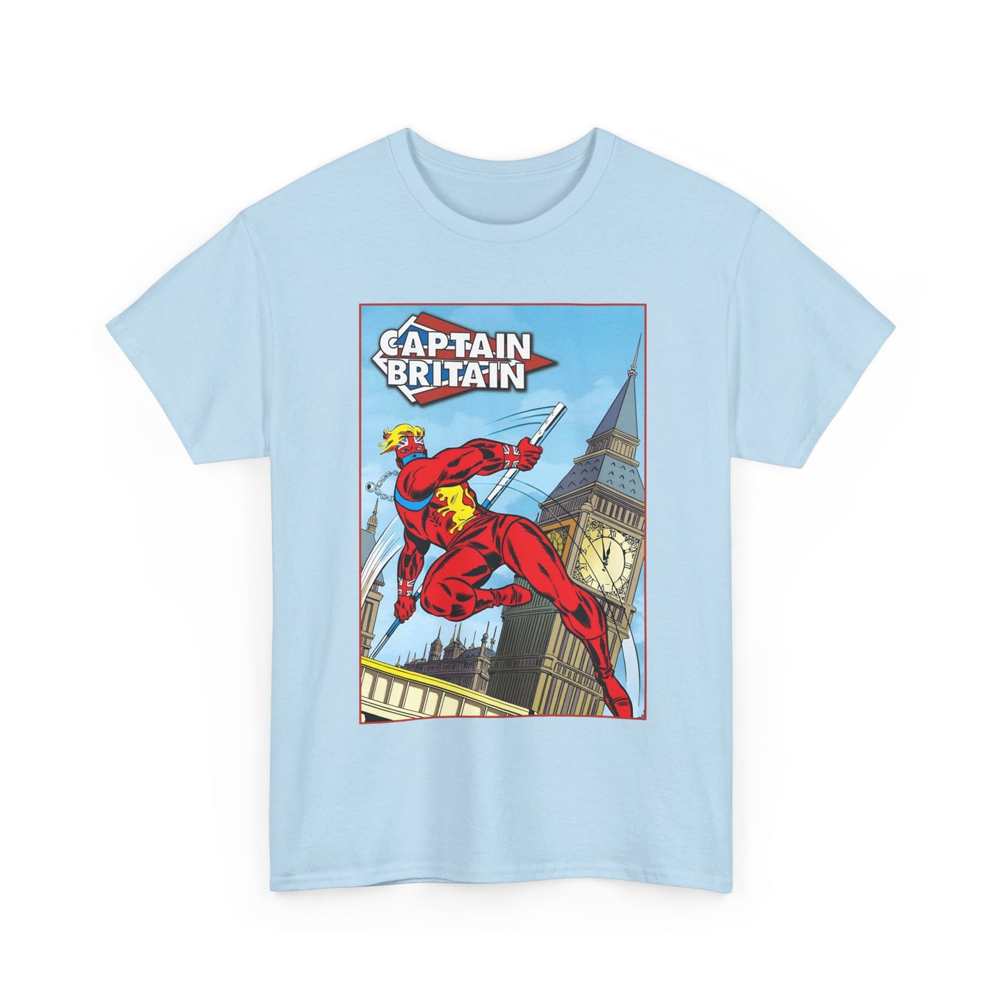 Captain Britain T-Shirt - Ron Wilson Art - Brian Braddock - Marvel UK Series - Chris Claremont Stories - Marvel Comics