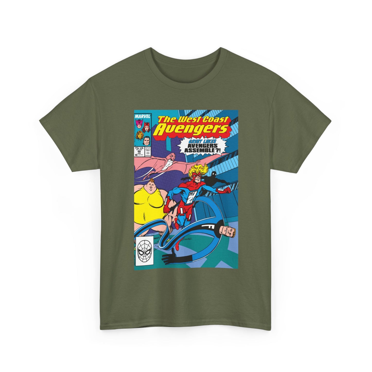 West Coast Avengers #46 T-Shirt - John Byrne Art - Great Lakes Avengers Appearance - Marvel Comics
