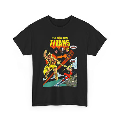 New Teen Titans T-Shirt - George Perez Art - Wonder Girl & Starfire Vs Hyperion - DC Comics