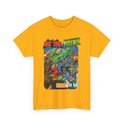 Batman & Incredible Hulk T-Shirt - DC/Marvel Comics 1970s Team-Up - Two-Face & Leader - Retro Art