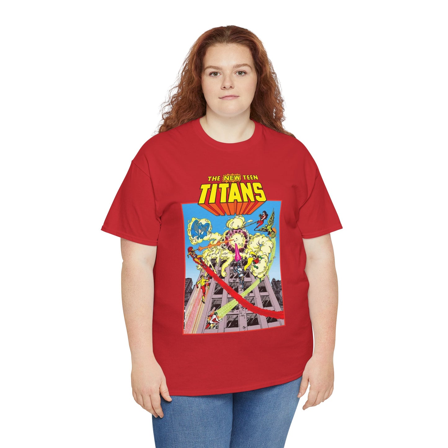 New Teen Titans T-Shirt - George Perez Art - DCCP #26 Preview Cover - Raven, Cyborg, Starfire, Changeling - DC Comics
