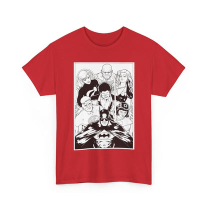 Batman & the Outsiders T-Shirt - Kevin Maguire Art - Black & White - Black Lightning, Metamorpho, Halo, Looker, Katana, Geo-Force - DC Comics