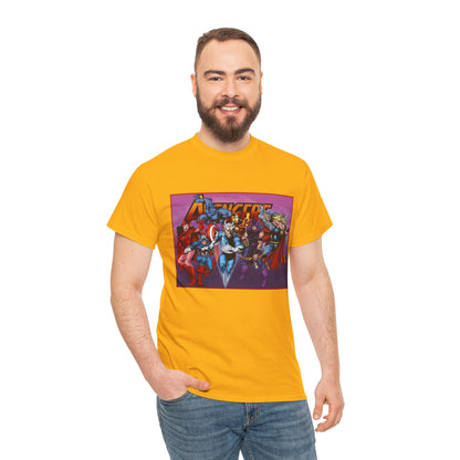 Avengers T-Shirt - John Byrne Art - Captain America, Quicksilver, Scarlet Witch, Beast, Iron Man, Thor, Hawkeye - Marvel Comics