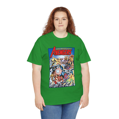 Avengers & Thunderbolts T-Shirt - George Perez Art - Captain America, Iron Man, Wonder Man, Scarlet Witch, Hawkeye, Citizen V, MACH-1, Techno, Atlas, Songbird - Marvel Comics