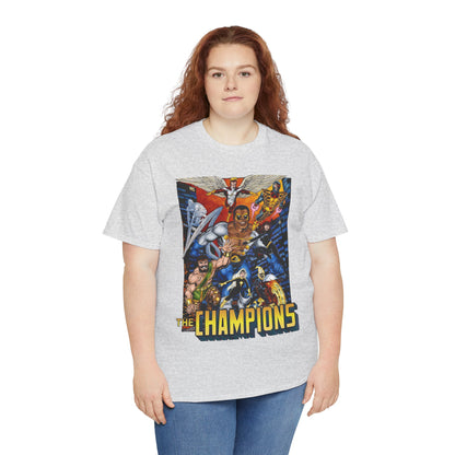 Champions T-Shirt - John Byrne Art - Hercules, Black Widow, Ghost Rider, Black Goliath, Silver Surfer, Jack of Hearts - Marvel Comics 1970s Series