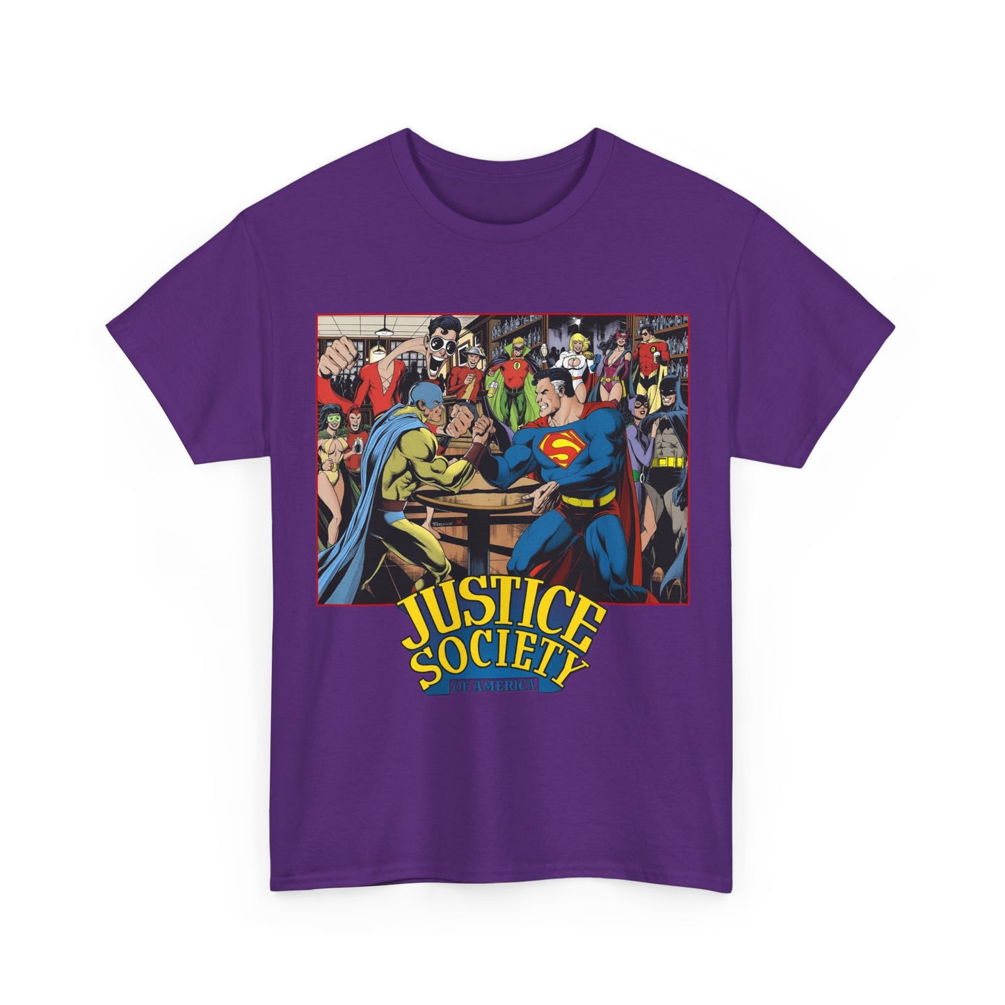 Justice Society of America T-Shirt - Superman, Wonder Woman, Atom, Starman, Huntress, Power Girl, Green Lantern, Batman, Plastic Man, Flash - JSA - DC Comics