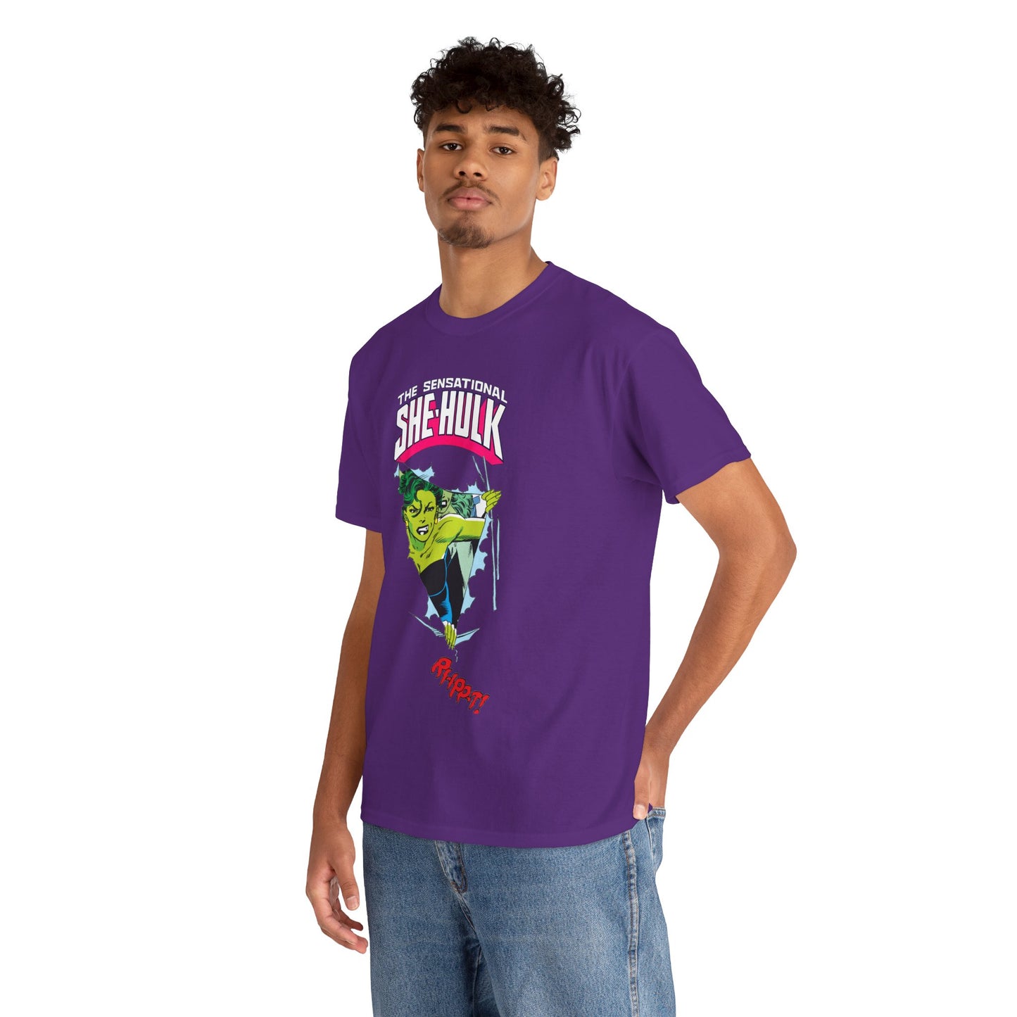 Sensational She-Hulk T-Shirt - John Byrne Art - Marvel Comics - Jennifer Walters - Ripping Through the Shirt - Fourth Wall