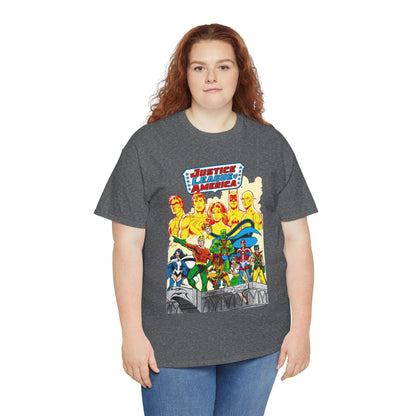Justice League Detroit T-Shirt - Aquaman, Elongated Man, Zatanna, Vixen, Steel, Martian Manhunter, Vibe, Gypsy