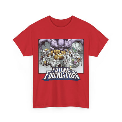 Future Foundation T-Shirt - Marko Djurdjevic Art - Spider-Man, Mr. Fantastic, Invisible Woman, The Thing, Dr. Doom, Bentley 23, Dragon Man, the Moloids - Marvel Comics