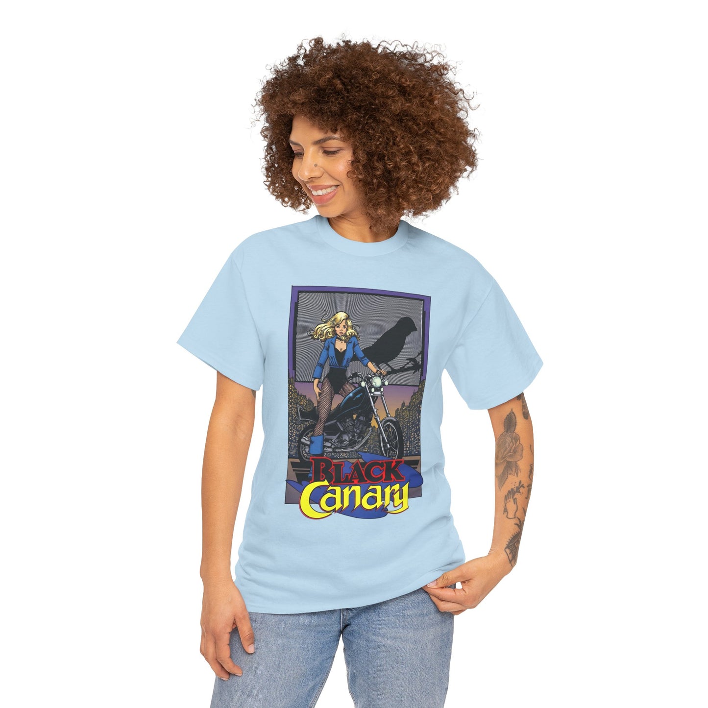 Black Canary T-Shirt - George Perez Art - 1980s Justice League Postcard Art - JLA - DC Comics