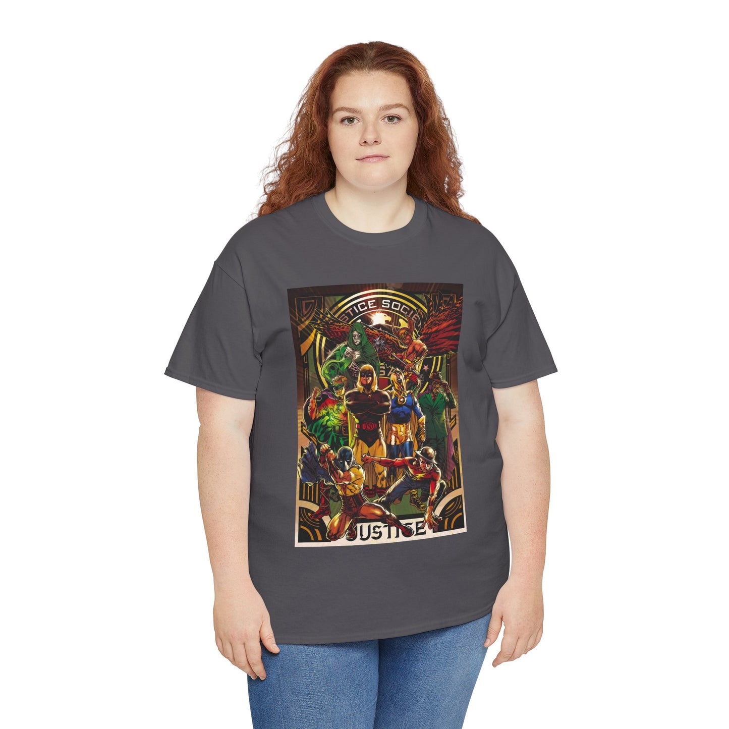Justice Society T-Shirt - Tony Harris Art - Hawkman, Hourman, Dr Fate, Spectre, Sandman, Green Lantern, Atom, Flash - JSA - DC Comics