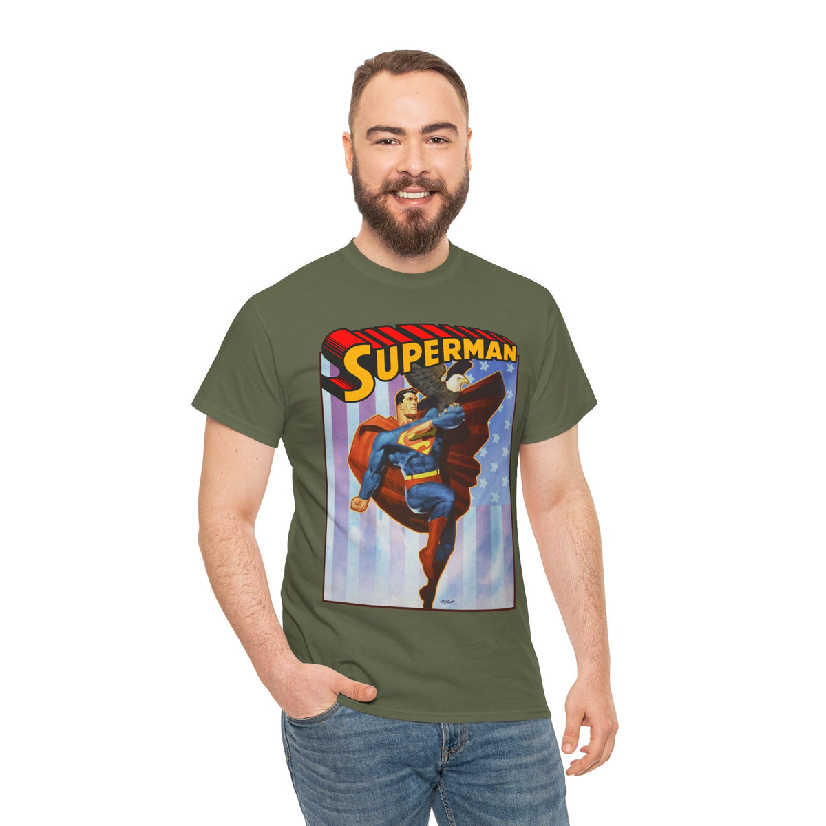 Superman With Eagle T-Shirt - Ariel Olivetti Art - DC Comics