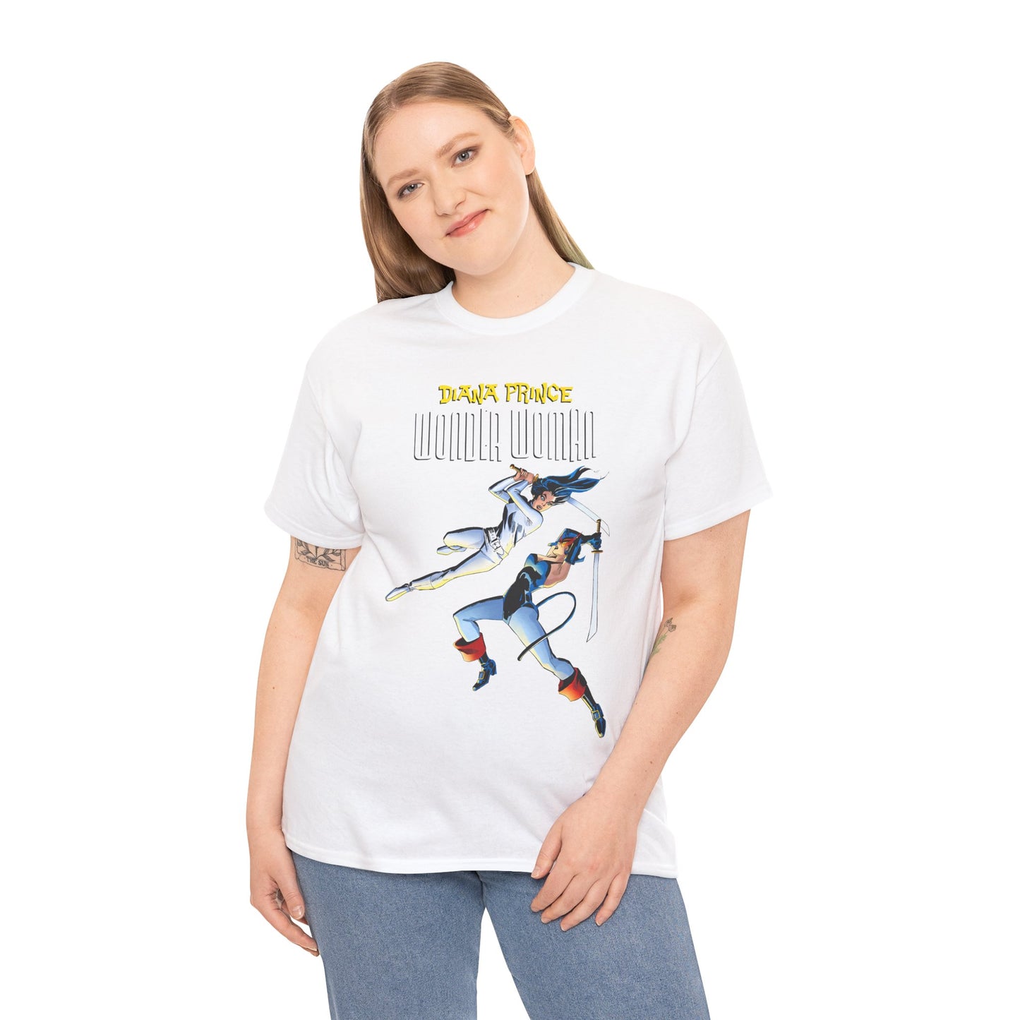 Diana Prince Wonder Woman  T-Shirt - From Diana's 1970s White Suit No-Powers Years - Bronze Age DC Comics
