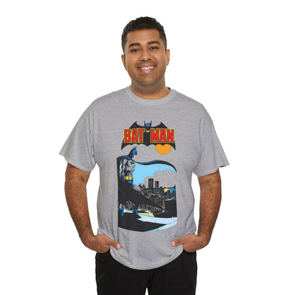 Batman T-Shirt - Jim Aparo Art - Dark Knight Looking Over Gotham City - Bronze Age Art - DC Comics