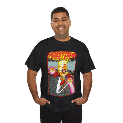 Firestorm the Nuclear Man T-Shirt - George Perez JLA Postcard Art 1980s - DC Comics - Justice League of America Member