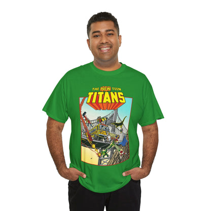 New Teen Titans T-Shirt - George Perez Promo Art - Wonder Girl, Cyborg, Raven, Starfire, Robin, Kid Flash, Changeling - DC Comics