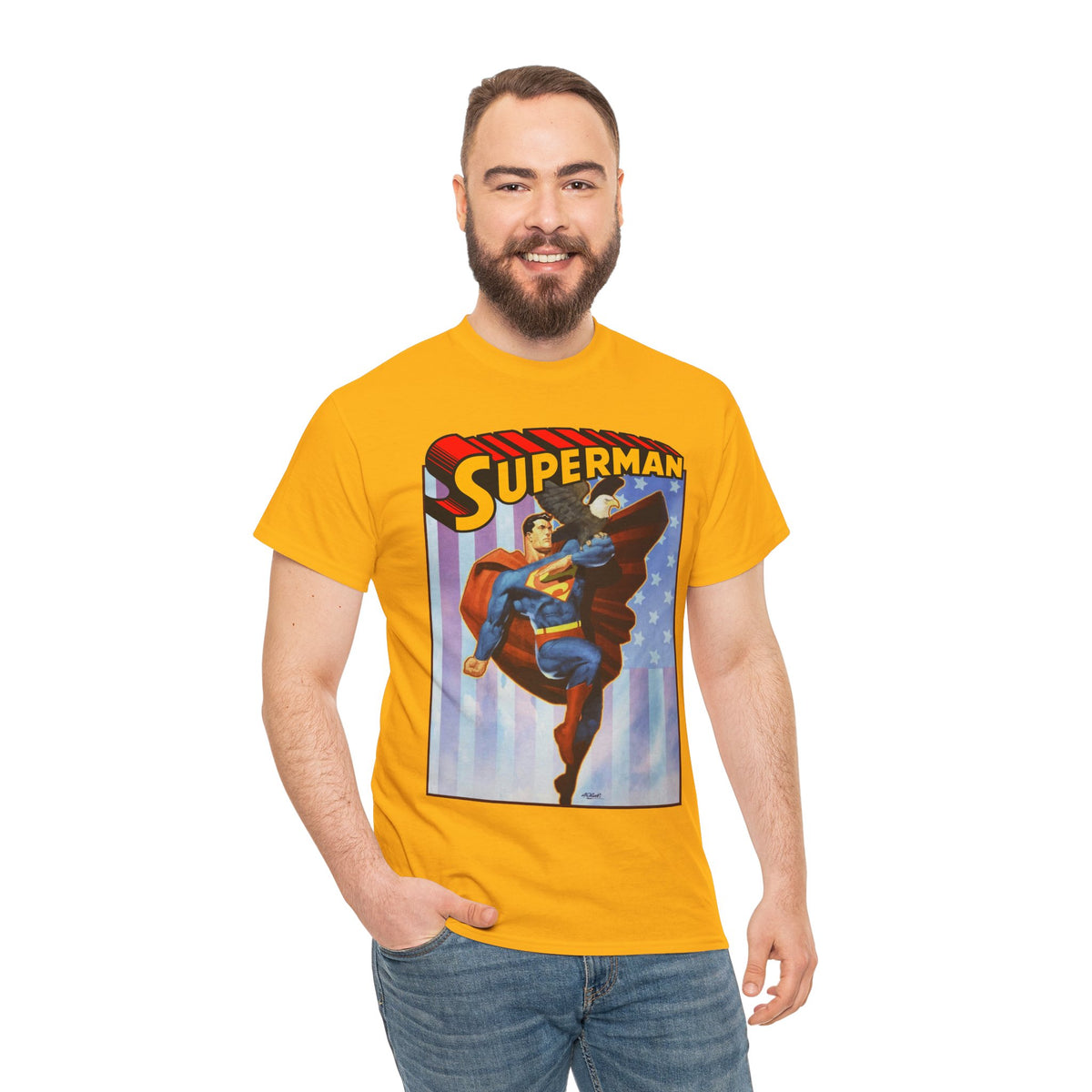 Superman With Eagle T-Shirt - Ariel Olivetti Art - DC Comics