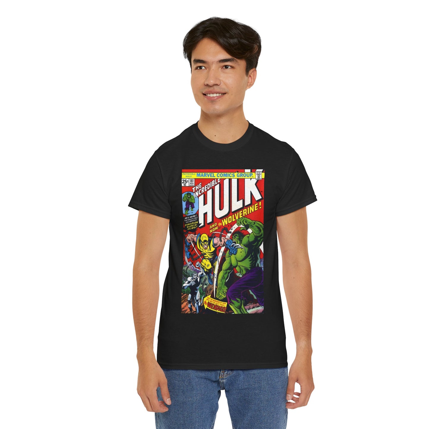 Incredible Hulk #181 T-Shirt - First Appearance of Wolverine - Vs The Wendigo - Marvel Comics