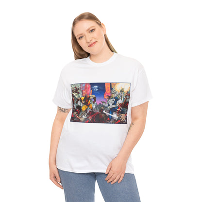 Wolverine & Punisher T-Shirt - Jim Lee Art - Vs The Hand - Marvel Comics