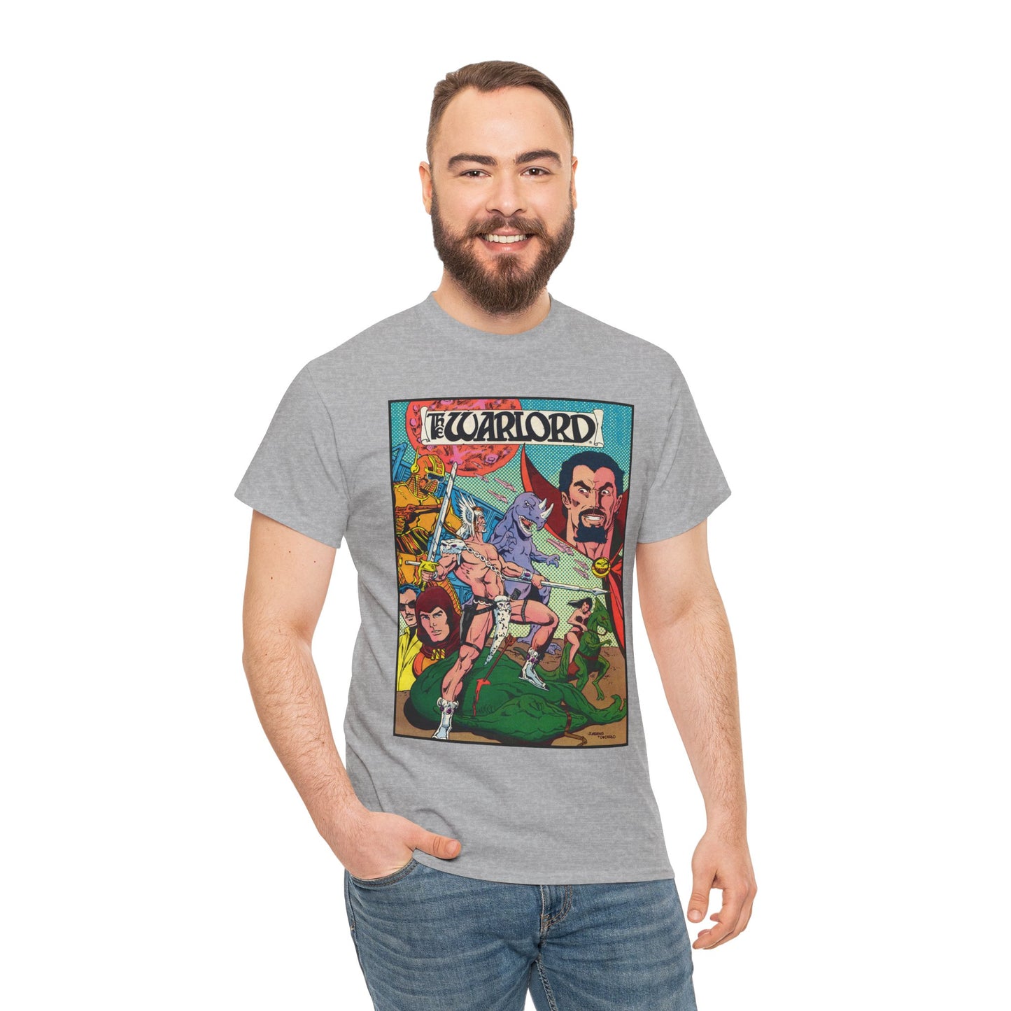 Warlord T-Shirt - Dan Jurgens Art - Travis Morgan, Skartaris, Deimos - Sword & Sorcery - DC Comics